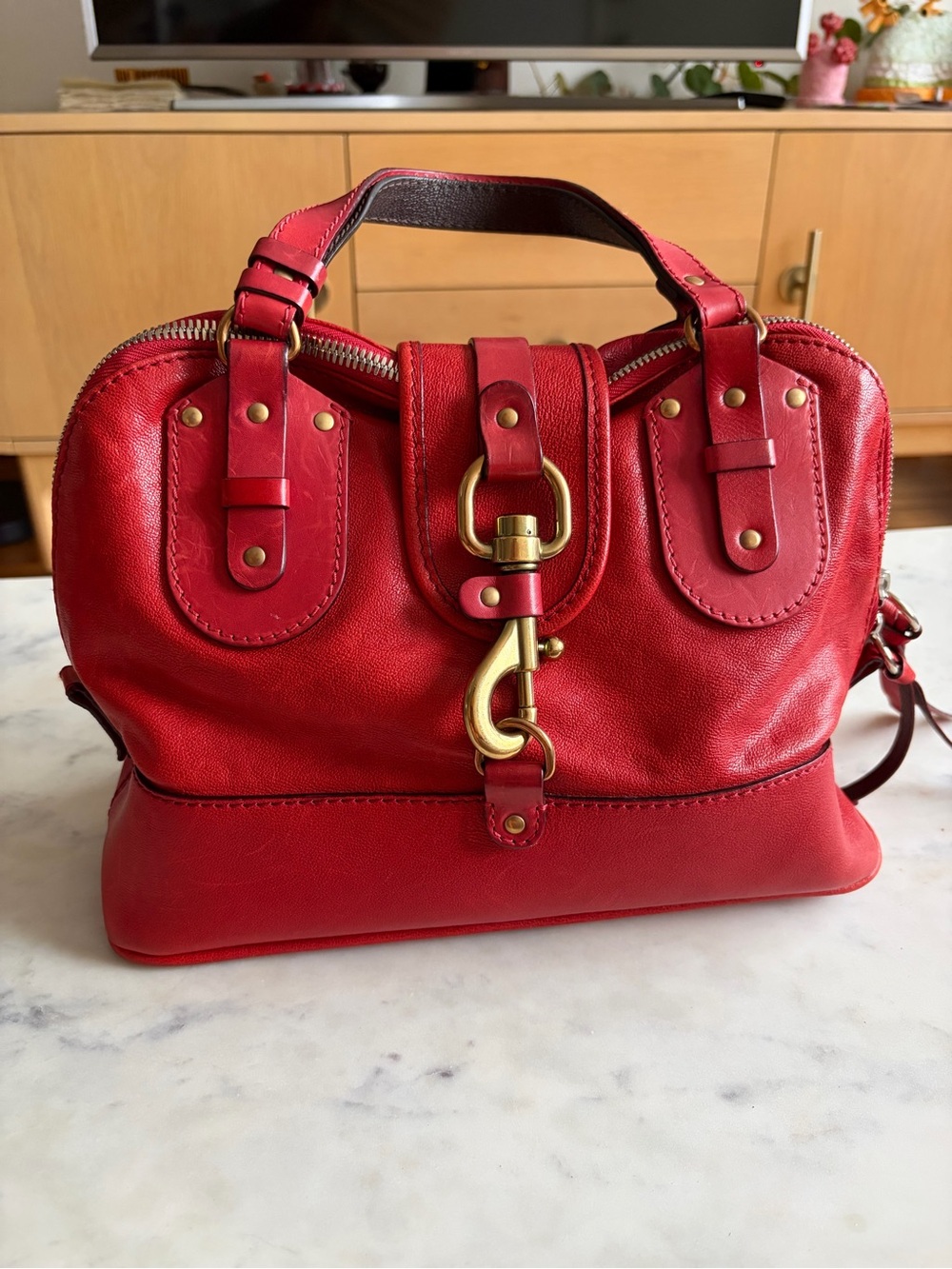 Vintage Designer Chloé Kerala Red Leather Satchel Bag – Excellent Condition - Picture 1 of 7